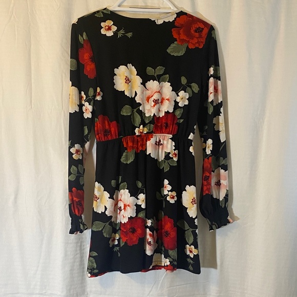 Derek Heart Black Floral Mini Dress - Picture 4 of 4